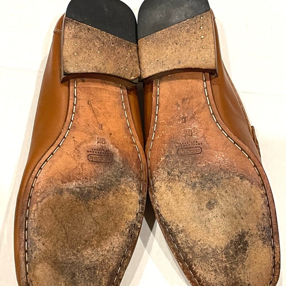 COACH Patterson horsebite Men’s driving shoes tan leather 9.5 MADE IN ITALY - Picture 12 of 13